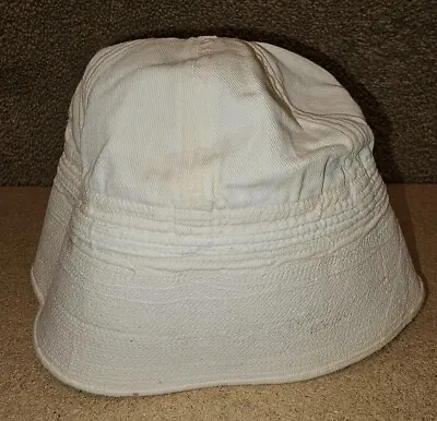 Vintage 40s-60s ? US Navy White Dixie Cup Cotton Twill Sailor Cap Hat READ (a) • $29.99