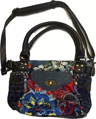 Desigual Women's Floral Abstract Design Handbag Shoulder Bag Multi Pockets • $34.99