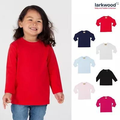 Larkwood Baby Long Sleeved T-shirt LW021 - Children's Crew Neck Cotton Top Tee • £6.89