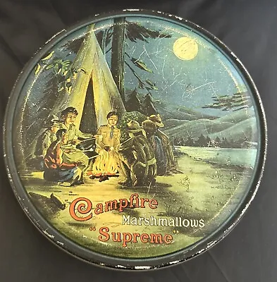 Antique Vintage 1920's Campfire Marshmallows  Supreme  Tin - Boy Scouts Camping • $99.99