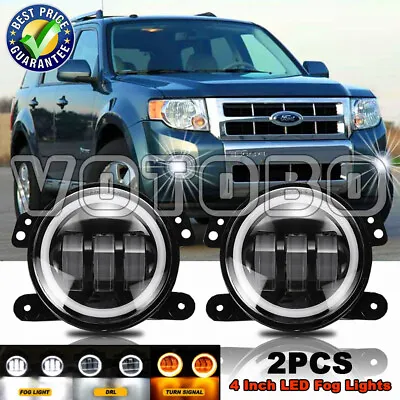 For 2007-2012 Ford Escape Fog Lights Bumper Driving Lamps Clear Lens Pair • $49.13