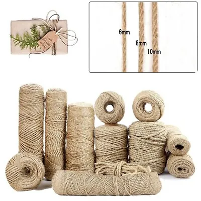 £0.99 • Buy Natural Jute Hessian Rope Cord Braided Twisted Boating Garden Decking Gym