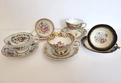 Vintage English Bone China Tea Cups & Saucer Sets Lot Of 5 Floral Rose Paragon • $62.10