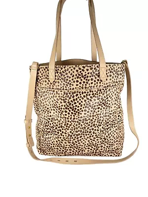 MADEWELL Medium Transport Tote Leopard Calf Hair Leather Tote Purse Crossbody • $38