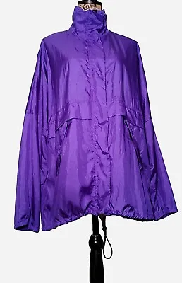 MOSSIMO SUPPLY CO - Zip/Snap Purple Nylon Windbreaker Jacket Women's Size XL • $10