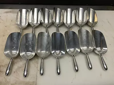 Set Of 14 Winco 5 Oz Small Aluminum Metal Bar Ice Bulk Candy Scoops Used • $55