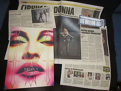 Madonna MDNA 2012 World Tour Book Concert Program W Danish Ticket Stub Synth • $69.99