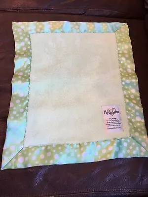 My Blankee Light Green Polka Dot Satin Baby Mini Blanket Security Lovey • $24.99