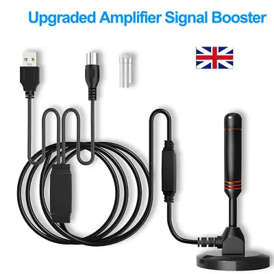 TV Antenna Indoor Digital HD Freeview Aerial Ariel Magnetic Base W/Magnetic Base • £10.99