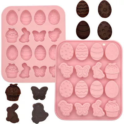 Rabbit Eggs Duck Easter Silicone Chocolate Cake Mould Baking Kids Bunny Mold • £5.03