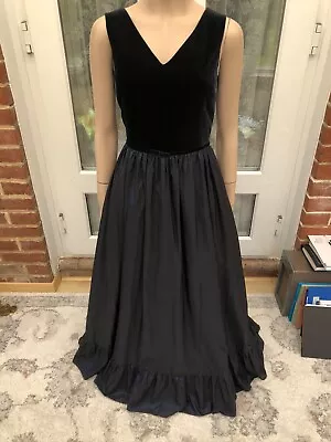 Vintage Laura Ashley 80s Velvet & Silk Netted Sleeveless Ballgown Dress- 16 (14) • £30