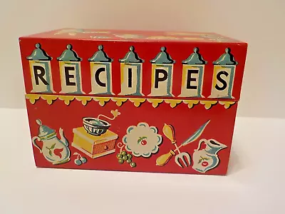 Vintage Tin 1950's Red Recipe Box No. 801 Design Copyright By Stylecraft 3x5 • $20