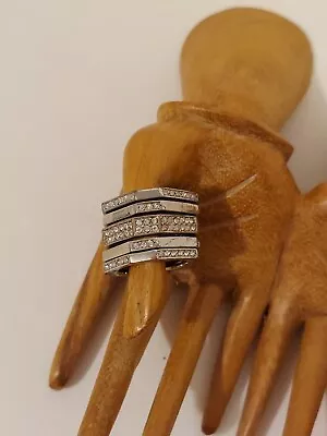 Vince Camuto Silvertone Attached Stacked Ring Size 8 • $16