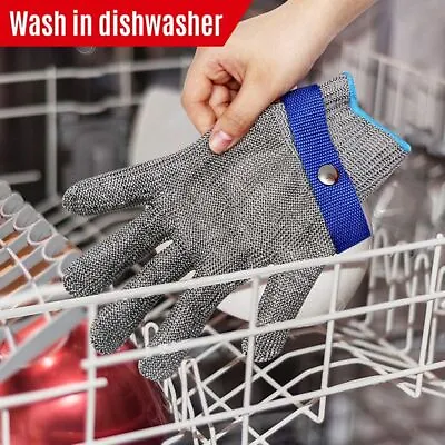 Safety Cut Proof Stab Resistant Stainless Steel Gloves Metal Mesh Butcher • £5.95