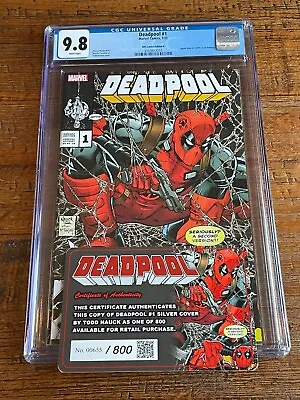 Deadpool #1 Cgc 9.8 Todd Nauck Mcfarlane Spider-man 1 Silver Variant Le 800 Coa • $149.99