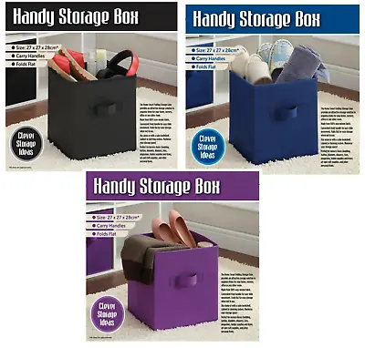 £5.99 • Buy HANDY FOLDABLE STORAGE BOX Collapsible Cube Basket Organiser Fabric Folds Flat
