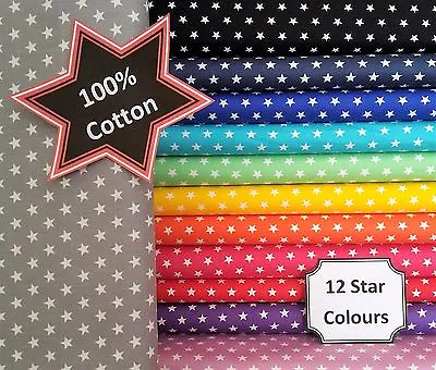 $2.95 • Buy PATCHWORK NEW Star POPLIN Sew Fabric Material 100% Cotton Dressmaking Quilting 