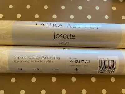 Laura Ashley 'Josette'Linen Wallpaper 7 Rolls Same Batch No W103167-AI NEW  • £140
