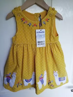 🧸Jojo Maman Bebe🧸 18-24months Girls Mustard/yellow Embroidered Llama Dress • £10