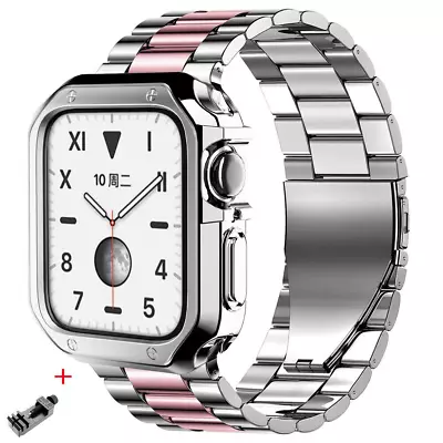 $19.99 • Buy Metal IWatch Strap Band+ Case For Apple Watch Series 7 41 45 38mm 6 SE 5 4 3 2 1
