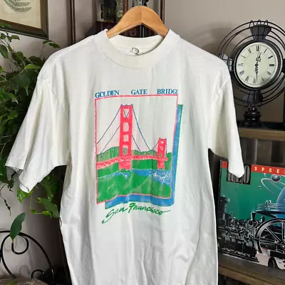 Vintage 1980s San Francisco Golden Gate Bridge Neon Color Way • $75