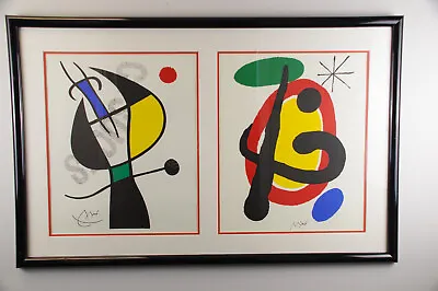 2 Beautiful Miro Lithographs Double Matted And Professionally Framed And Signed • $350