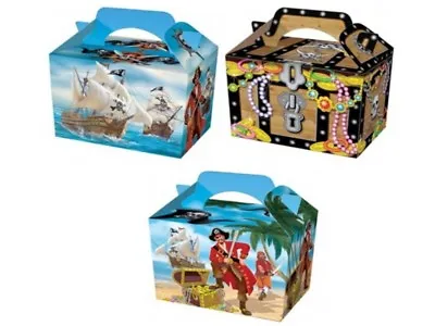 Pirate P/W Party Boxes  ~ Kids Children Meal Carry Picnic Gift Food Box • £1.79