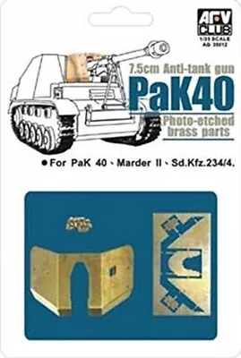 1/35 AFV Club 7.5cm PaK 40 Anti-Tank Gun Pressed Brass Shield #AG35012 • $16.99
