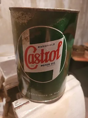 Vintage Castrol Motor Oil 1 Quart Metal Can FULL   • $77