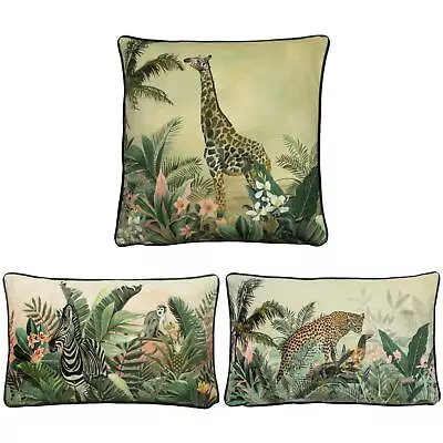 £12.95 • Buy Safari Cushion Covers Manyara Jungle Animals Cushions Cover By Evans Lichfield