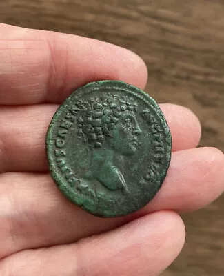 Roman  Imperial. Marcus Aurelius. Copper As. Emblems Of The Priesthood Reverse. • £260