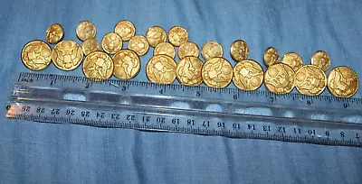 Vintage Large Lot Military Uniform Button Buttons 11 Lg 15 Sm Good Used Cond. • $10