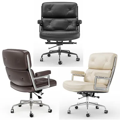 Managers Office Executive Chair Ergonomic Real Leather Computer Desk Task Seat • £319