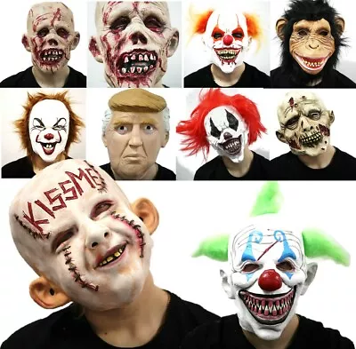 Halloween Latex Mask Fancy Dress Costume Zombie Scary Clown Kiss Me Accessory • £12.99