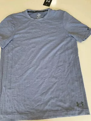 BNWT UNDER ARMOUR Size Medium Blue Short Sleeve Crew Ribbed New + Tags • $45