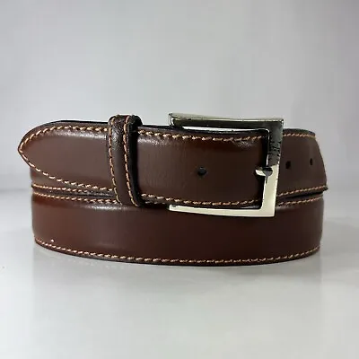 Brown Genuine Italian Leather Dress Belt - Made In Italy - Men's Size 40/100 • $11.90