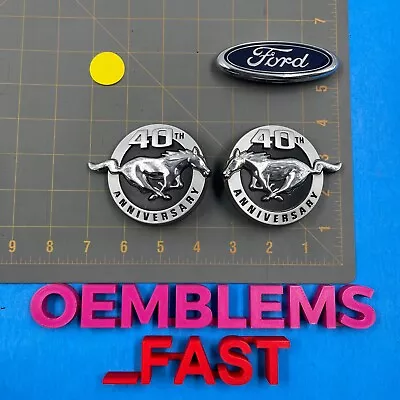 2004 Ford Mustang 40th Anniversary OEM Factory Chrome LH RH Side Rear Emblem Set • $29.99