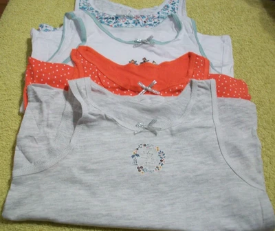£4.49 • Buy 4 Pack Girls Multi Pattern & Motif Vests Age 3-4 Years New