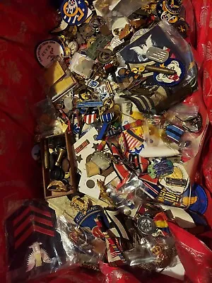 Lot: Military Pins Patches Buttons Badges & Coins BY THE OUNCE ☆new Items Add • $29
