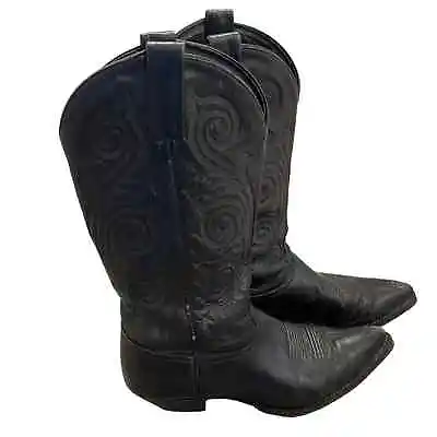 Tony Lamas - Cowboy Boots - Size Men’s 8.5 /Women’s 10.5 - 100% Leather - Black • $70