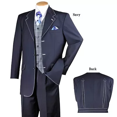 Men's 3 Piece Luxurious Fashion Suits Single Breasted 3 Buttons Two Side Vents  • $101.59