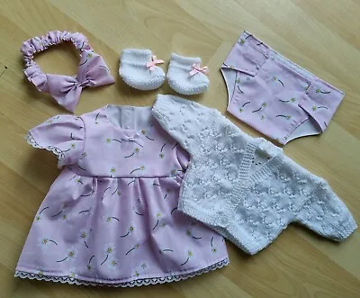 Baby Annabell Or 17 To 19 Inch Baby Doll 5 Piece Pink Daisy Dress Set (7) • £12.50