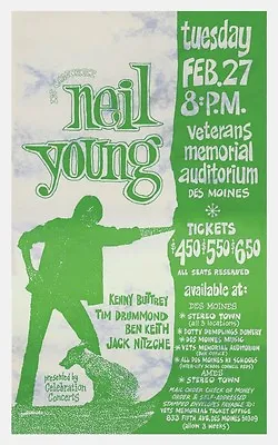 $16.94 • Buy Neil Young POSTER  **LARGE**  Tour Live In Concert Jack Nitzsche Kenny Buttrey