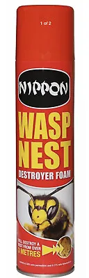 Nippon Wasp Nest Destroyer Foam Killer Spray 300ml Can Covers 3M Jet Hornets Fly • £9.99