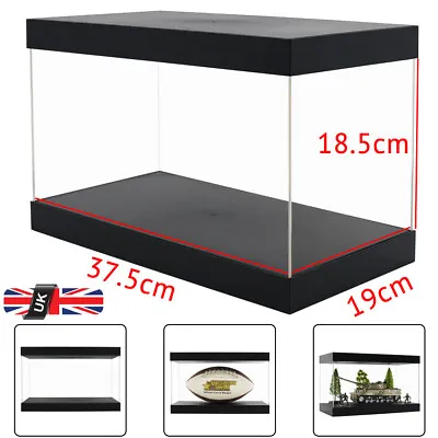 UK 37cm L Acrylic Perspex Plastic Display Case Box Big Self-Install Dustproof UV • £34.19