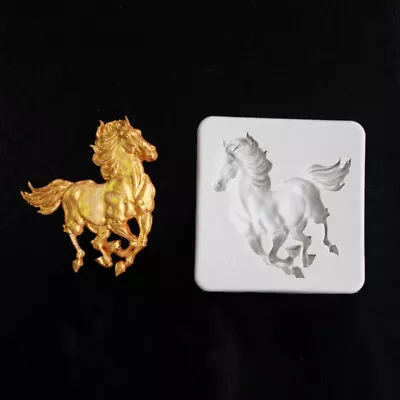 Silicone Horse Fondant Cake Decor Mould Sugarcraft Chocolate Baking Mold Tool • £3.95