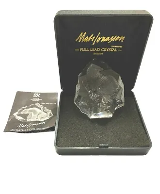 Mats Jonasson Full Lead Crystal Eagle Sculpture Sweden Clear Paperweight In Case • $39.88