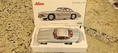 Schuco - 1954 Mercedes Benz 300sl Coupe Gullwing (w198) Silver 1:18 Scale • $199
