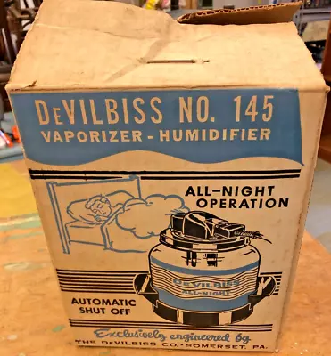 Vintage DeVilbiss No.145 Vaporizer Humidifier Original Box - Parts Or Repair • $29.95