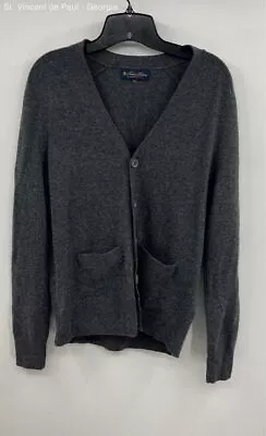 Men's Brooks Brothers Dark Gray Cashmere Cardigan Sweater - Size M • $9.99